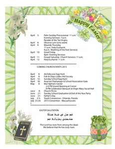 Easter Schedule – 2015